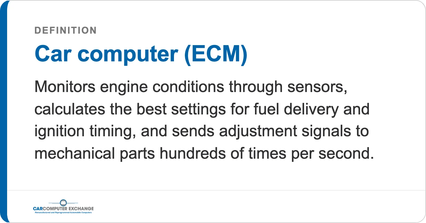 Definition: a car computer reads sensors, calculates settings, and adjusts the engine hundreds of times per second