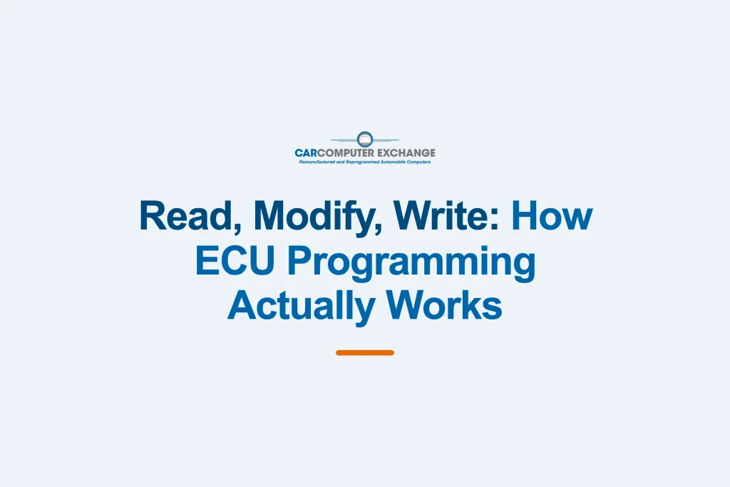 Guide graphic: how ECU programming works, from read to modify to write