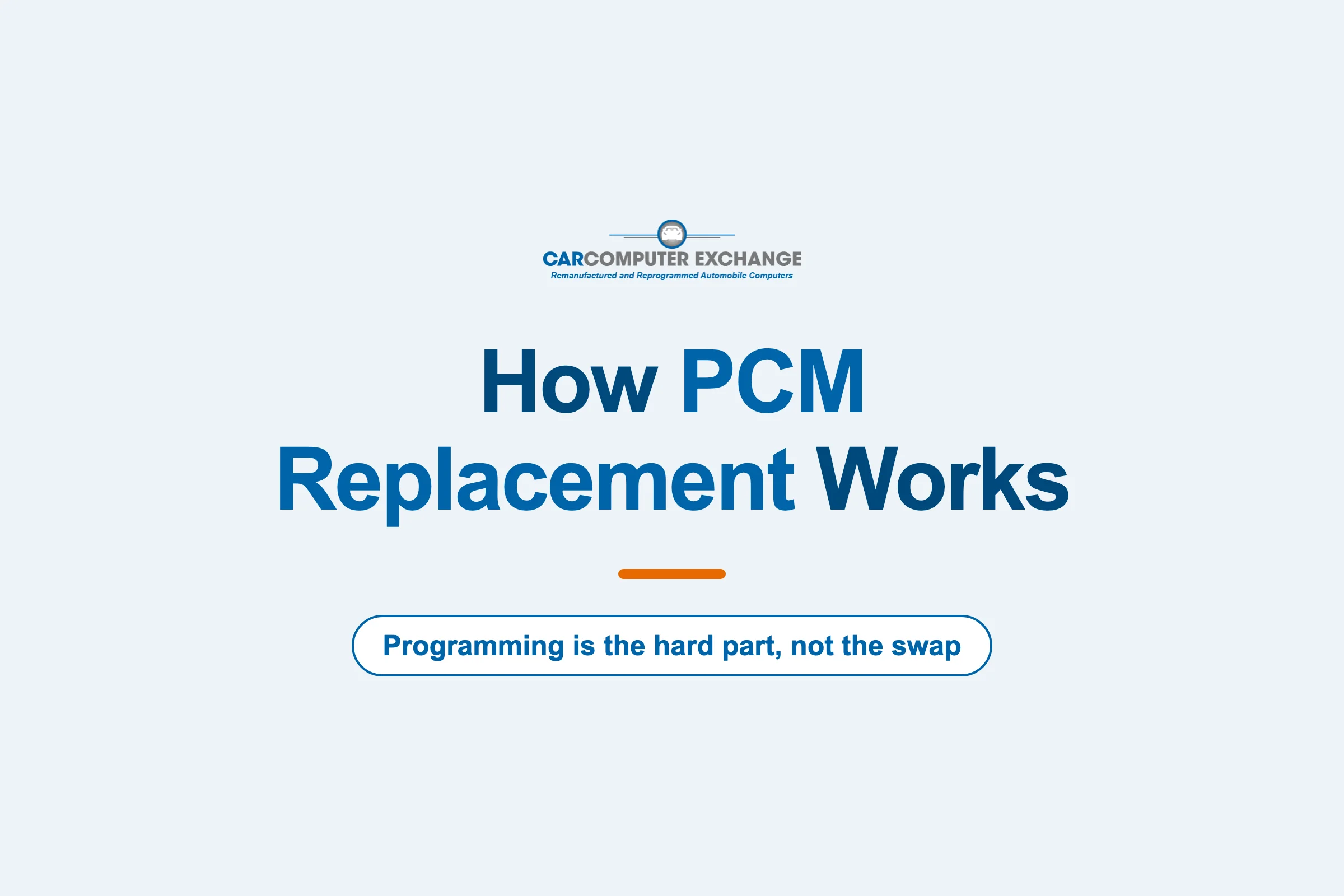 How PCM replacement works: programming is the hard part, not the swap